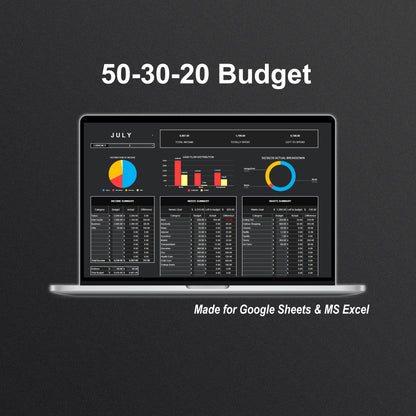 50-30-20 Budget Tracker (Dark Theme)