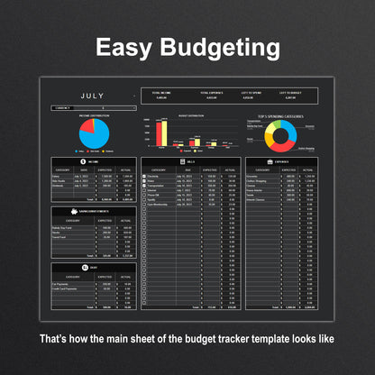 Monthly Budget Tracker (Dark Theme)