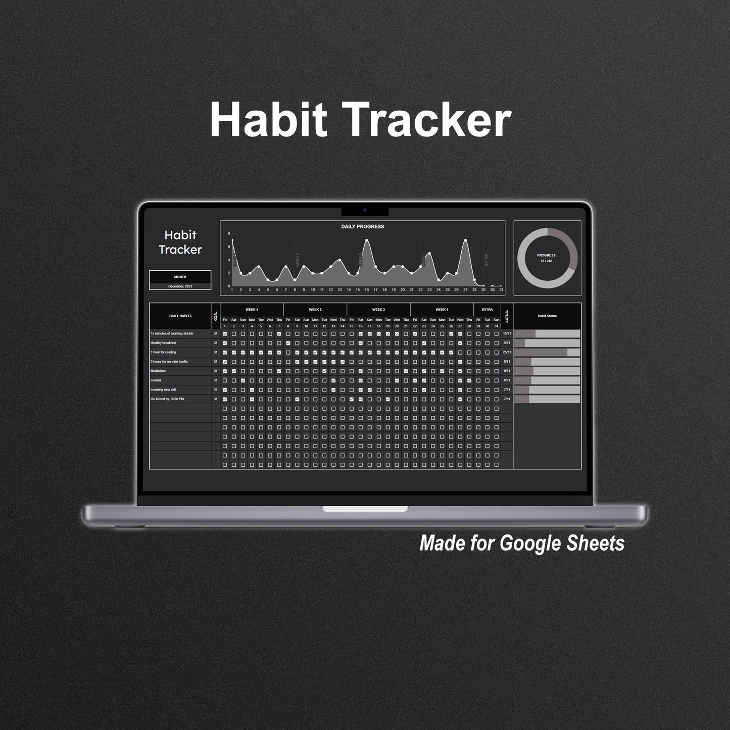 Habit Tracker (Dark Theme)