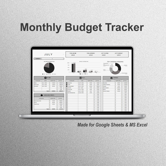 Monthly Budget Tracker (Light Theme)