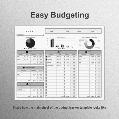 Monthly Budget Tracker (Light Theme)