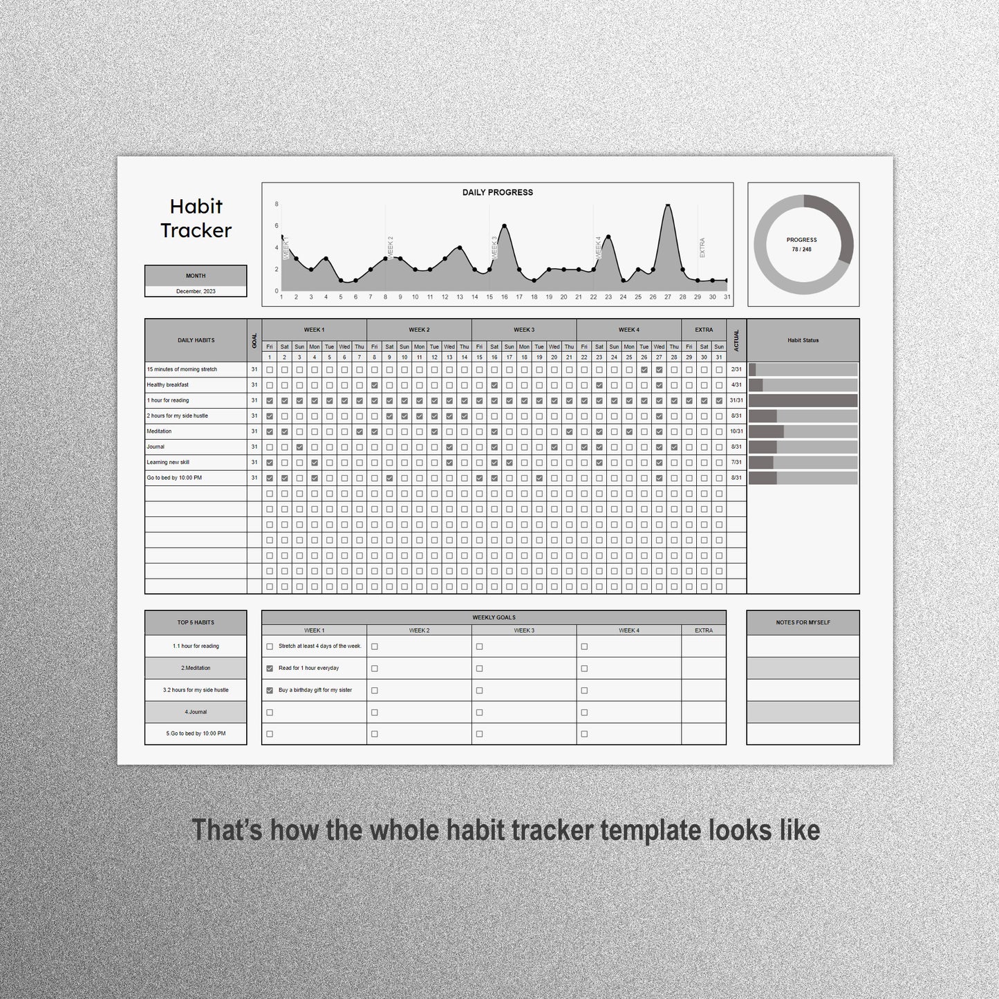 Habit Tracker (Light Theme)